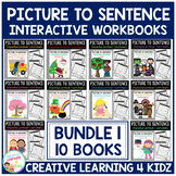 Picture to Sentence Interactive Workbook + Worksheets: Bundle 1