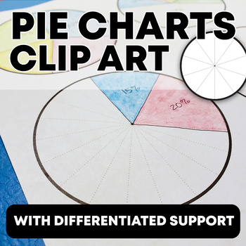 Preview of Pie Charts Clip Art with Differentiated Support: Lines at Percent Intervals