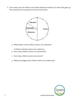 pie charts word problems worksheet 1 with step by step answers