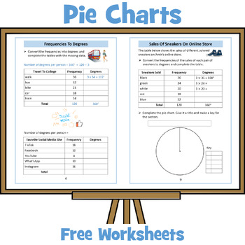 Preview of Pie Charts Worksheets (Older Special Education Students)