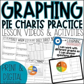 Preview of Pie Charts Worksheets, Pie Graph Template for Data and Graphing Activities
