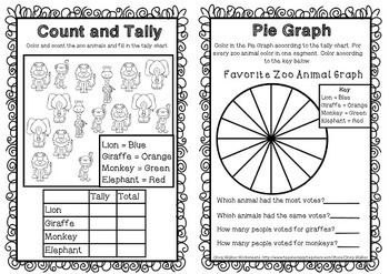 Pie Graph - Color, Tally and Graph (First Pie Charts) For Grade Two