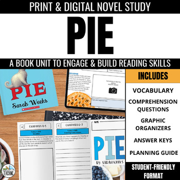Preview of Pie Novel Study: Comprehension Questions & Vocabulary for Sarah Weeks' Book