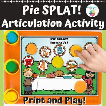 Preview of Thanksgiving Articulation Pie Splat Mats Speech Therapy Printable Smash Mats