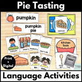 Pie Tasting Language Therapy Activities & Worksheets with 