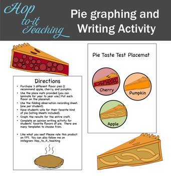 Preview of Pie tasting ( a graphing and writing activity)