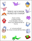 Piece of Paper Peace of Paper Origami Inspired Poem Activity