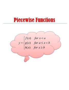 Preview of THE PIECEWISE-DEFINED FUNCTIONS