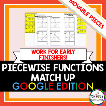 Preview of Piecewise Functions Digital Matching Activity for Distance Learning