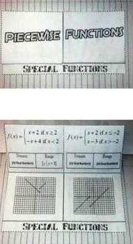 Preview of Piecewise Functions Foldable Interactive Notebook Graphic Organizer F-IF.7b