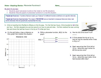 Preview of Piecewise Functions: Graphing Stories - Interactive Guided Notes