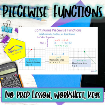 Preview of Solve & Graph Piecewise & Step Functions No Prep Lesson & Worksheets