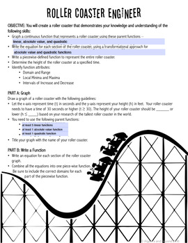 Piecewise Functions Project by Algebra and Beyond | TpT