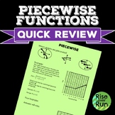 Piecewise Functions Quick Review Assessment, FREE