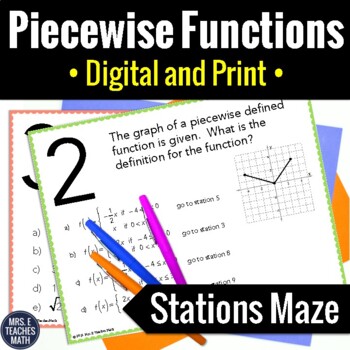 Preview of Piecewise Functions Activity | Digital and Print