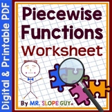 Piecewise Functions Worksheet