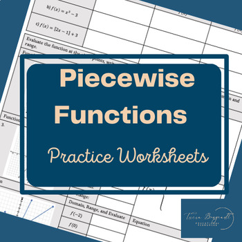 Preview of Piecewise Functions Worksheet - Evaluating, Writing, and Graphing