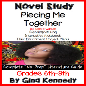 Preview of Piecing Me Together Novel Study and Project Menu; Plus Digital Option