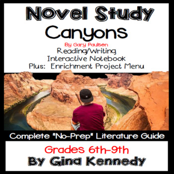 Preview of Canyons Novel Study and Project Menu; Plus Digital Option