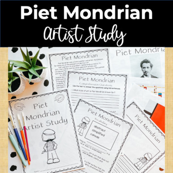 Preview of Piet Mondrian Famous Artist Study and Close Reading Packet
