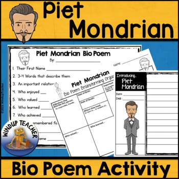 Preview of Piet Mondrian Biography Poem Activity and Writing Paper