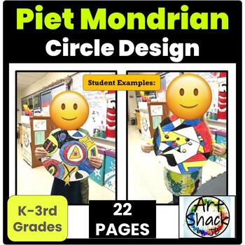 Preview of Piet Mondrian Circle Design: Art Unit-Google Slides & PDF File included.