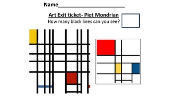 Preview of Art lessons- Piet Mondrian Exit tickets.
