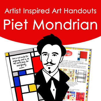 Piet Mondrian Inspired Art Lesson/Distance Learning or Sub Lesson Handout