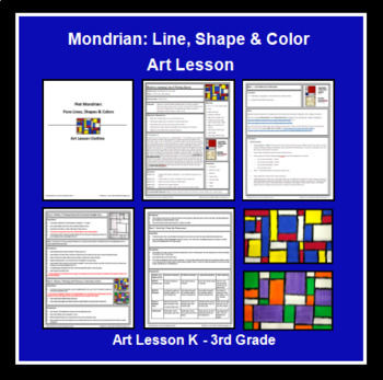 Piet Mondrian - K-3rd Grade Art Lesson by Art Kids | TPT