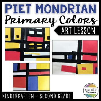 Preview of Piet Mondrian Primary Colors Art Lesson