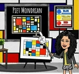 Piet Mondrian art lesson PRIMARY COLORS, with slideshow & 