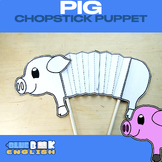 Pig Chopstick Puppet Craft, Mammal, Accordion Puppet (4 pages)