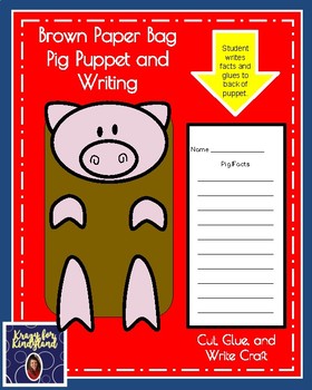 Pig Puppet Craft for Farm Animal Research, Spring, Fall Literacy Center ...