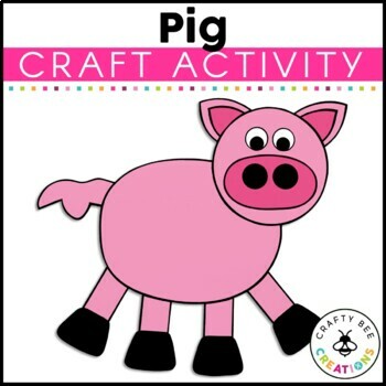 Preview of Pig Craft | Farm Animal Activities | Three Little Pigs Activity | Farm Craft