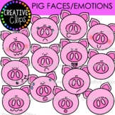 Pig Faces and Emotions Clipart {Pig Clipart}