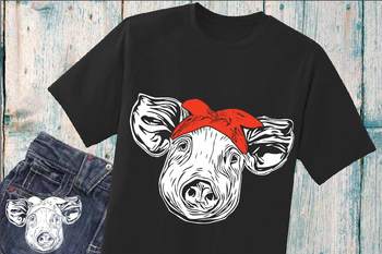 Pig Head Whit Bandana Svg Cut Layer Feet Pigs Western Farm 903s By Hamhamart