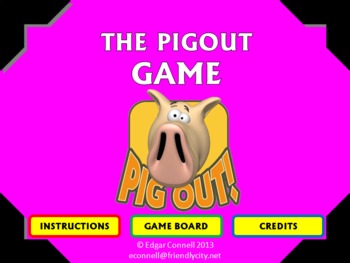Preview of Pig Out Interactive Game aka Skunk, Pig, Pass the Pigs, Cosmic Wimpout