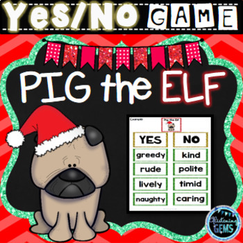 Preview of Pig the Elf Character Traits Game - Christmas Book Companion