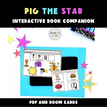 Preview of Pig the star book companion (Printable PDF and Boom Cards)