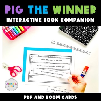 Preview of Pig the winner book companion (Printable PDF and Boom Cards)
