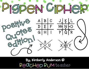 Preview of PigPen Cipher: Crack the Code - Positive Quotes Edition!