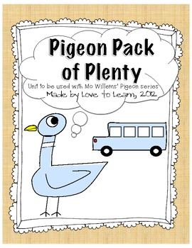 Preview of Pigeon Pack - Math, Writing and Art for Mo Willems' Books