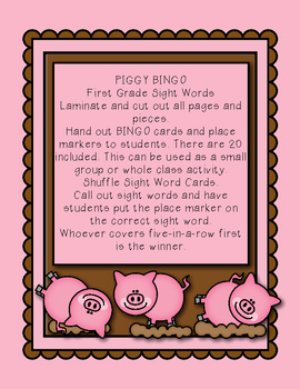 Piggy Bingo