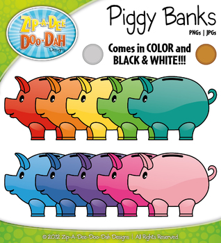 Preview of Piggy Bank Clipart {Zip-A-Dee-Doo-Dah Designs}