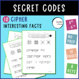 Cipher Pigpen Code Worksheets with Facts for 3rd 4th 5th Grade