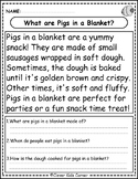 Pigs in a Blanket Reading Comprehension: Activities for Pi