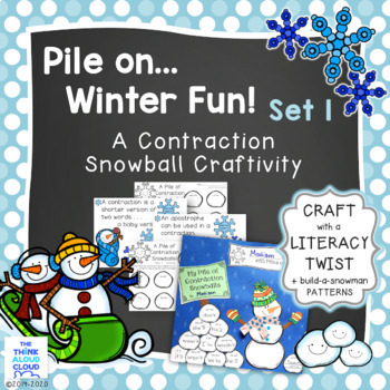 Preview of Worksheet on Contractions ~ Snowball Craft {Set 1}