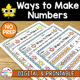 Ways to Make Number Fall Worksheets - K.OA.3