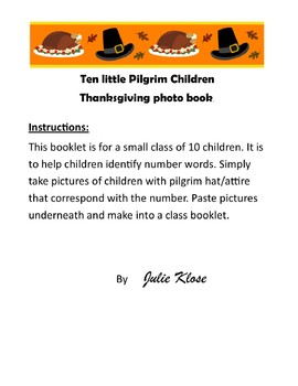 Preview of Pilgrim Number Words Photo Booklet