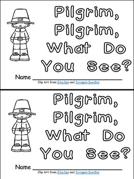 Preview of Pilgrim, Pilgrim- Thanksgiving Kindergarten Emergent Reader book